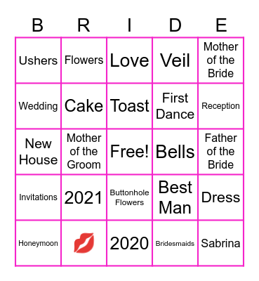 Sabrina Bingo Card