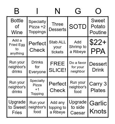 PPie Bingo!!! Bingo Card