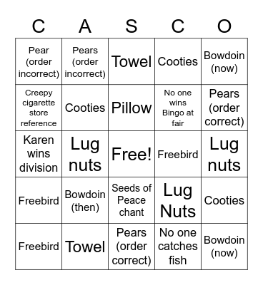 CASCO Bingo Card