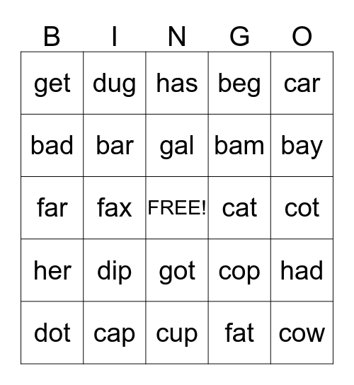 CVC Bingo Bonanza! Bingo Card