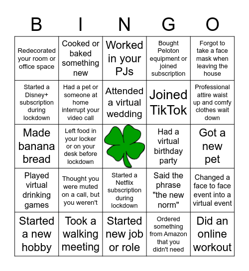 Icebreaker Bingo - Lockdown Edition! Bingo Card