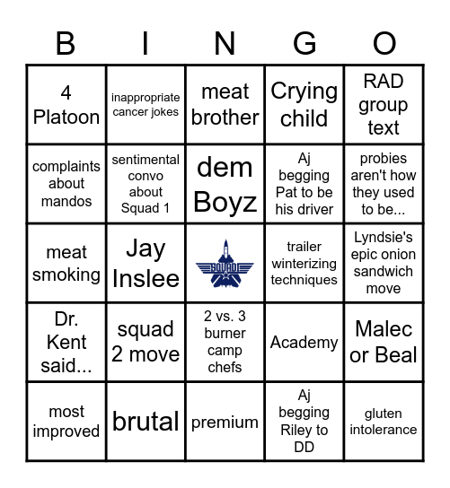 RAD Wives Bingo! Bingo Card