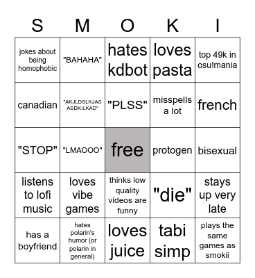 Smokii Bingo Card
