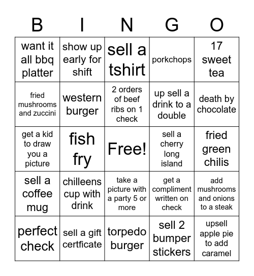 foodo bingo Card