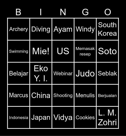 Hyejoo's Bingo Card