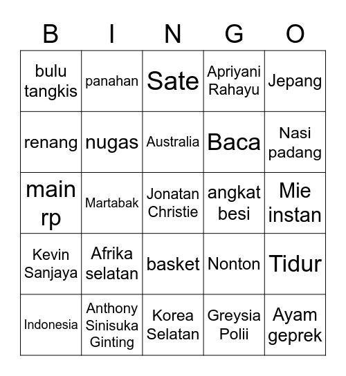 krvseulgi Bingo Card