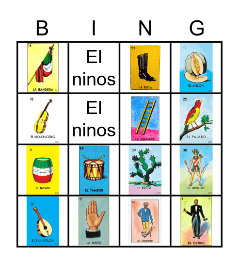 Loteria Bingo Card