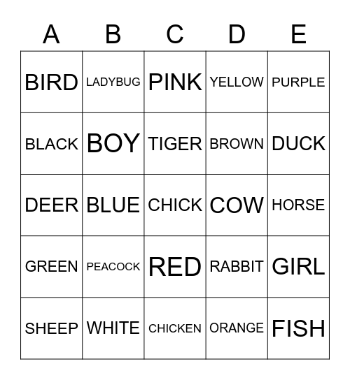 L13 0726 Bingo Card