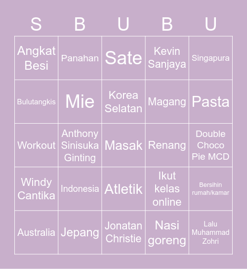 ♡myem♡ Bingo Card