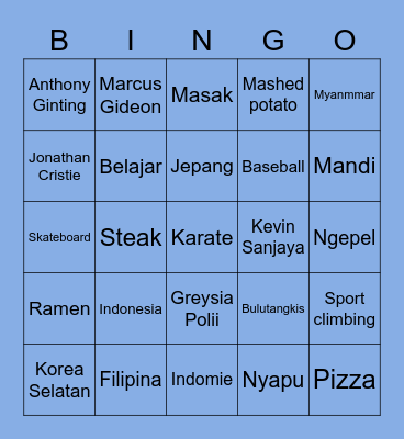 Jaewon’s Bingo Card