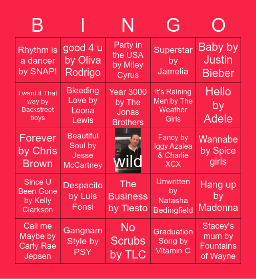DC's Music Bingo Card