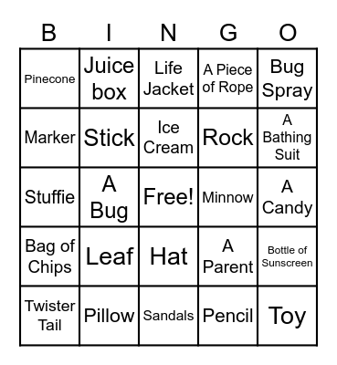 Pike Lake Scavenger Hunt BINGO Card