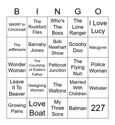 New TV Theme July Bingo Card