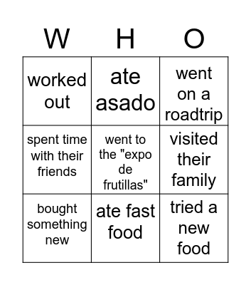 Find someone who Bingo Card