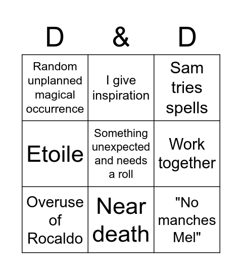 Session 8 Bingo Card