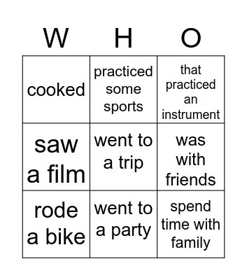 Find someone who Bingo Card