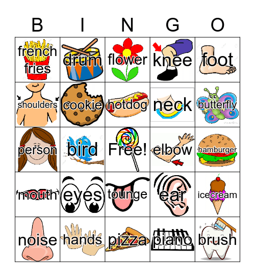 Five Senses Bingo Card