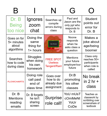 Dr. B Bingo Card