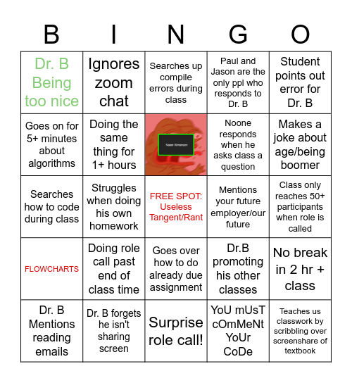 Dr. B Bingo Card