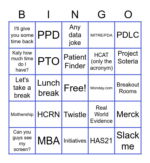 Life Sciences BINGO Card