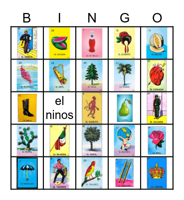Loteria Bingo Card