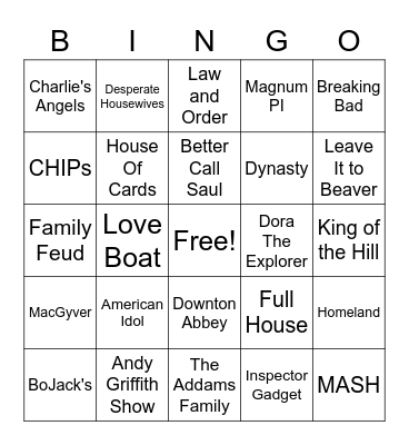 TV - Theme Songs Bingo Card