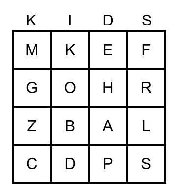 ALPHABET ANIMALS Bingo Card