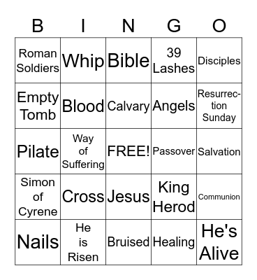 Resurrection Sunday Bingo Card