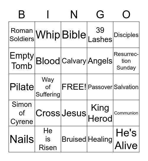 Resurrection Sunday Bingo Card