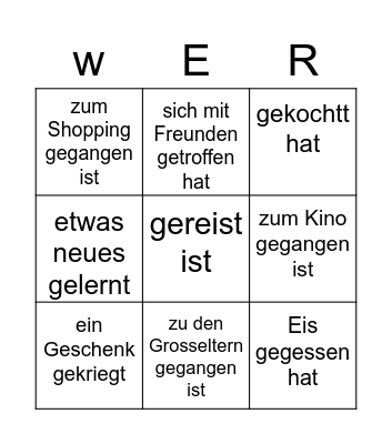 FINDE JEMAND DER Bingo Card