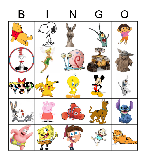 Characters Bingo Card