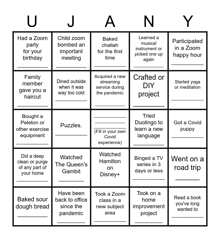 Soma Women's Retreat Bingo Card