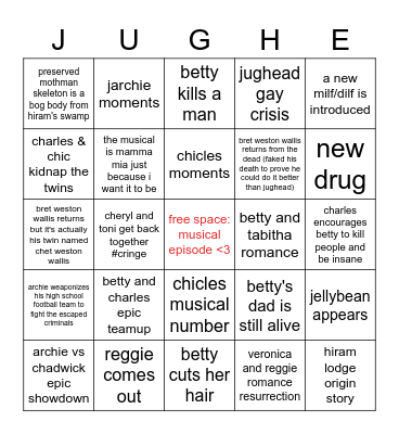 riverdale season 5b predictions Bingo Card