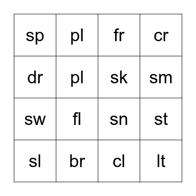 beginning blends Bingo Card