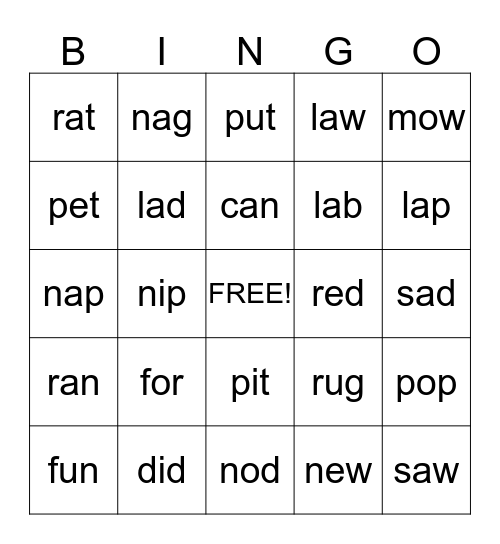 CVC Bingo Bonanza! Bingo Card