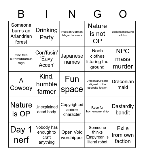 Verdict Week 1 (Day 1?) Bingo Card