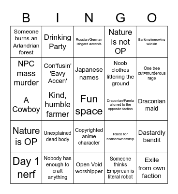 Verdict Week 1 (Day 1?) Bingo Card