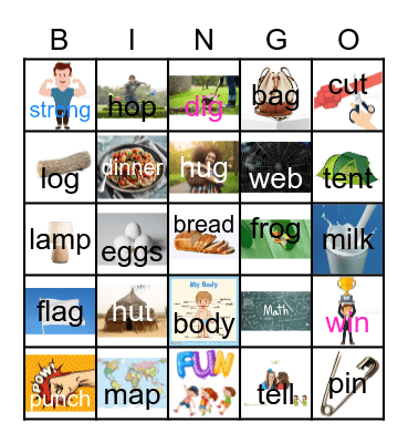 Short vowel sounds Bingo Card