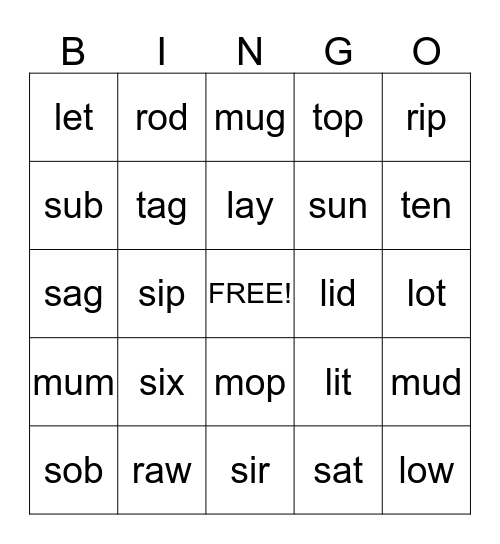 CVC Bingo Bonanza! Bingo Card