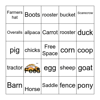 Farm Bingo Card