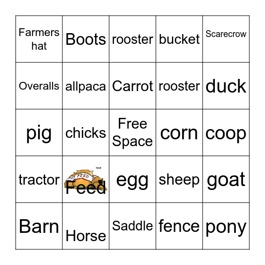 Farm Bingo Card