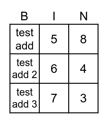 test Retro Bingo Card