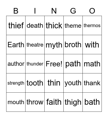 th Bingo Card