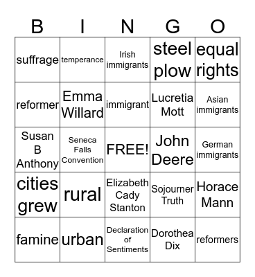 Newcomers and New Ideas Bingo Card