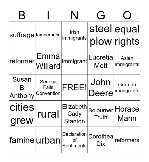 Newcomers and New Ideas Bingo Card