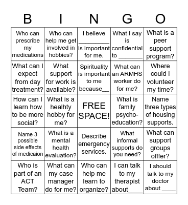 GETTING YOUR NEEDS MET BINGO Card