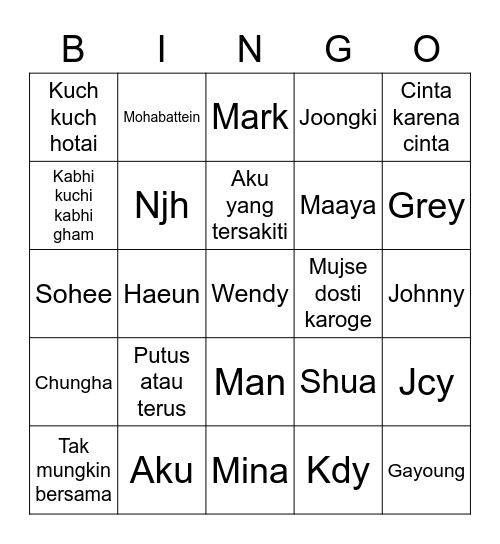🍒Maaya🍒 Bingo Card