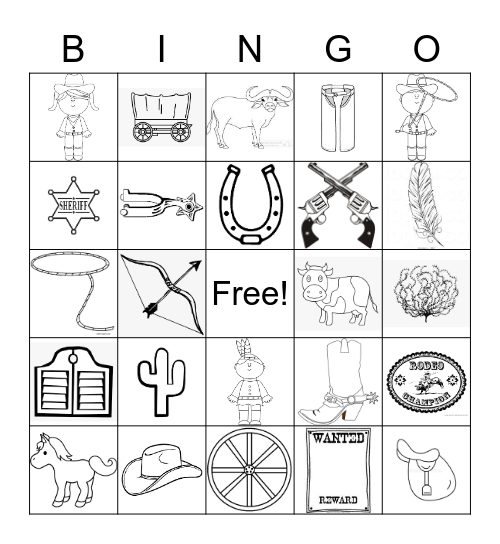 Wild West Bingo Card