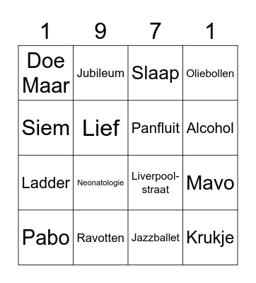 Herma 50 jaar! Bingo Card