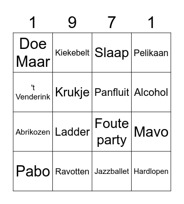 Herma 50 jaar! Bingo Card